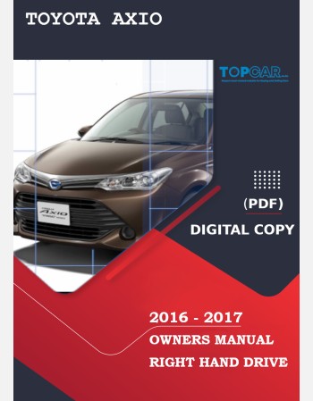 toyota axio 2016-2017 owners manual in english